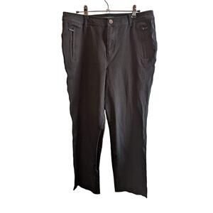 Lauren Ralph Lauren Green Label Cotton Stretch Zip Pocket Trousers Black Sz 12